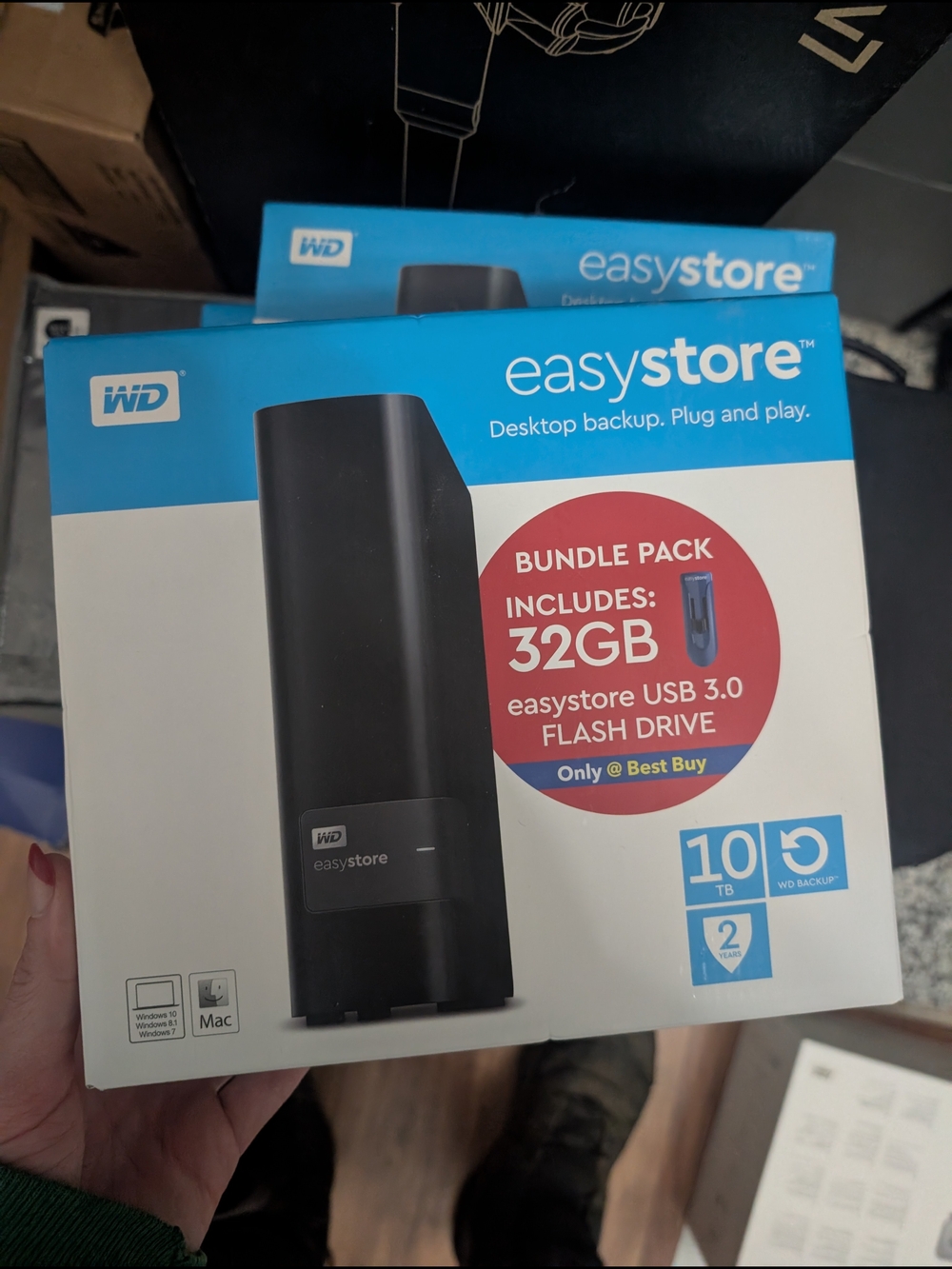WD NEW easyStore 10TB Black External Desktop Backup Drive